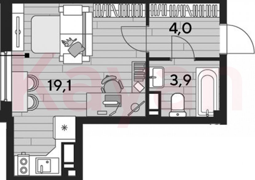 Продажа студии, 26.9 кв.м фото 0 Продажа студии, 26.9 кв.м фото 0
