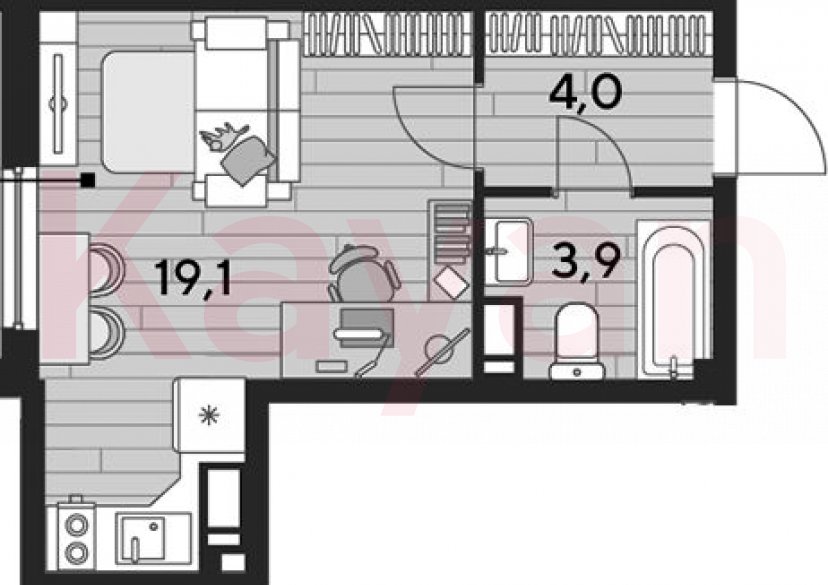 Продажа студии, 26.9 кв.м фото 0 Продажа студии, 26.9 кв.м фото 0