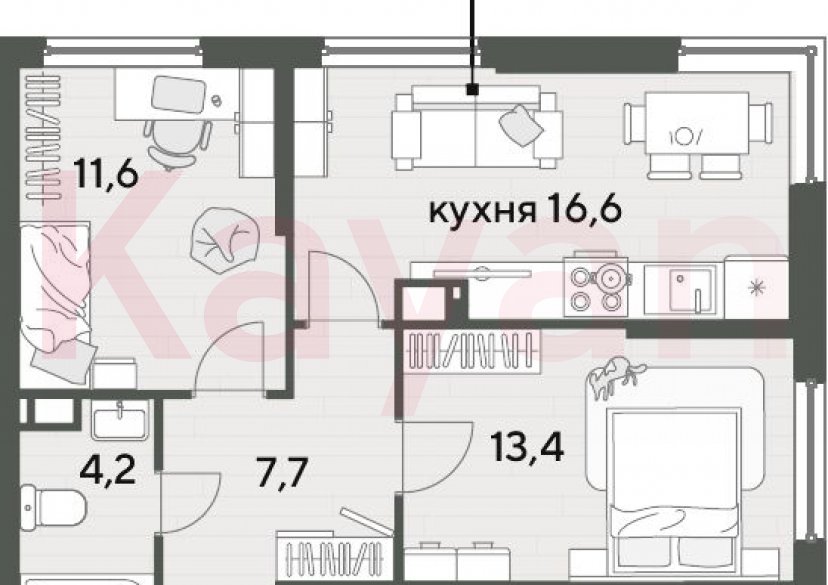 Продажа 2-комн. квартиры, 53.5 кв.м фото 0 Продажа 2-комн. квартиры, 53.5 кв.м фото 0