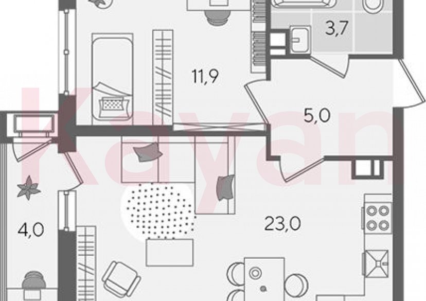 Продажа 2-комн. квартиры, 43.6 кв.м фото 0 Продажа 2-комн. квартиры, 43.6 кв.м фото 0