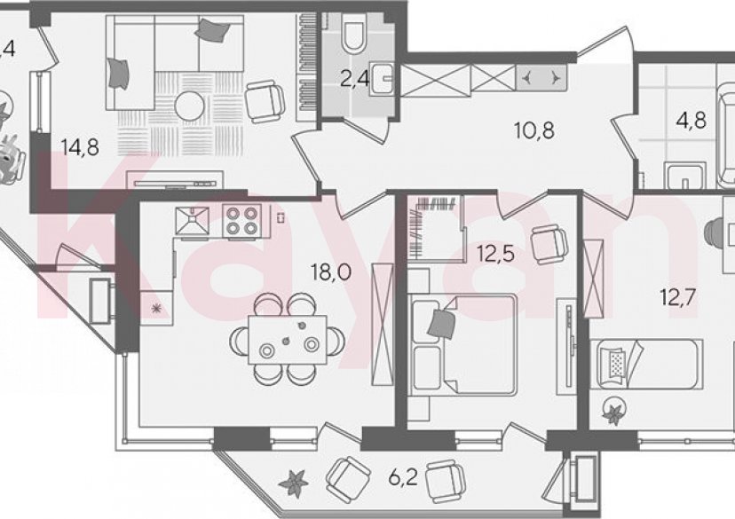 Продажа 4-комн. квартиры, 76 кв.м фото 0