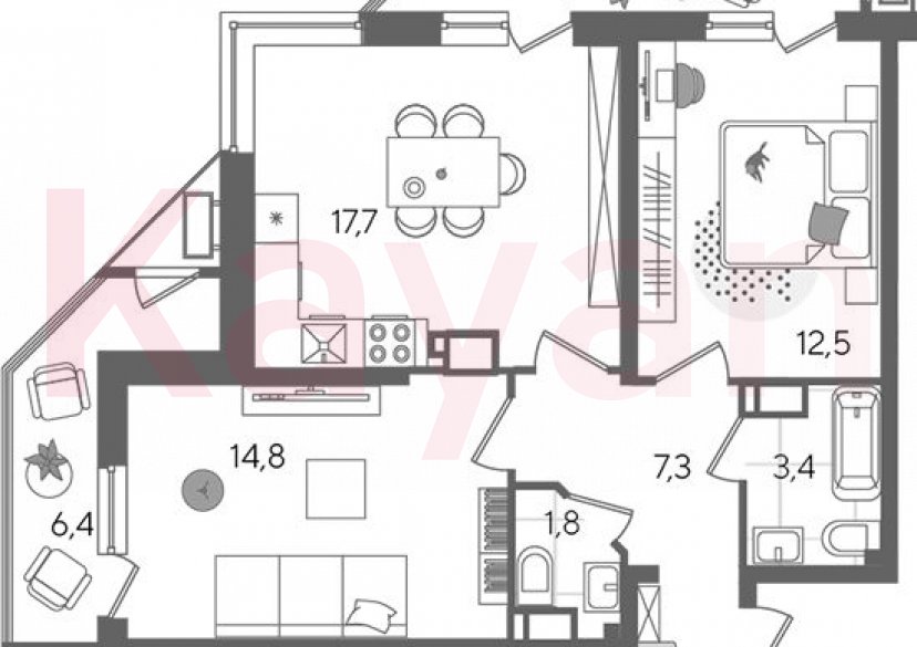 Продажа 3-комн. квартиры, 57.5 кв.м фото 0 Продажа 3-комн. квартиры, 57.5 кв.м фото 0