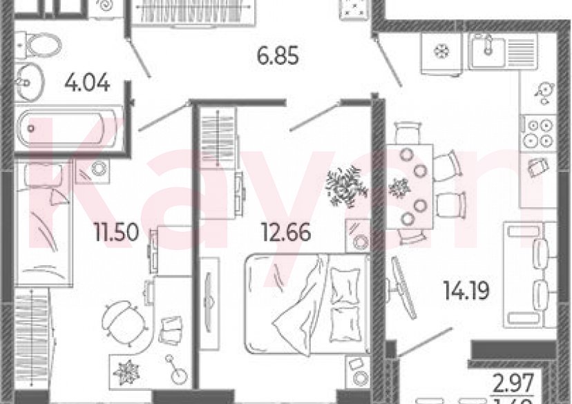 Продажа 2-комн. квартиры, 49.24 кв.м фото 0 Продажа 2-комн. квартиры, 49.24 кв.м фото 0