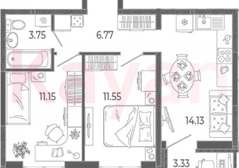 Продажа 2-комн. квартиры, 47.35 кв.м фото 0 Продажа 2-комн. квартиры, 47.35 кв.м фото 0