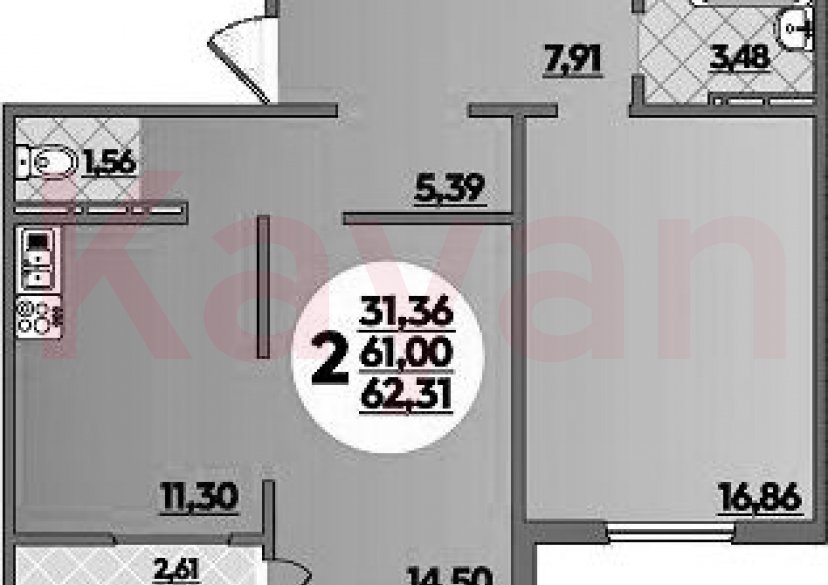 Продажа 2-комн. квартиры, 61 кв.м фото 0 Продажа 2-комн. квартиры, 61 кв.м фото 0