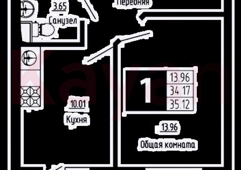 Продажа 1-комн. квартиры, 34.17 кв.м фото 0 Продажа 1-комн. квартиры, 34.17 кв.м фото 0