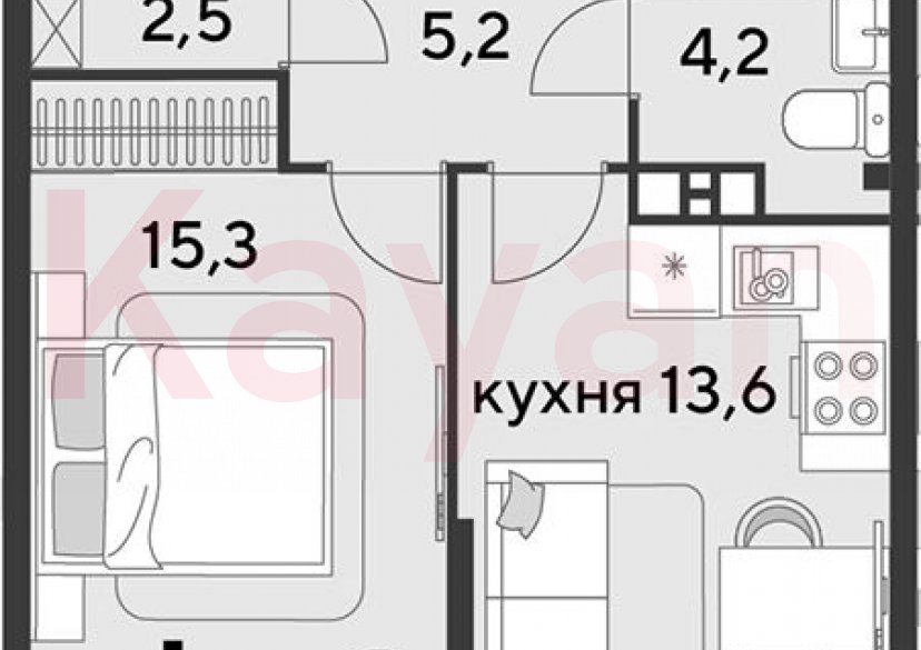 Продажа 1-комн. квартиры, 40.8 кв.м фото 0 Продажа 1-комн. квартиры, 40.8 кв.м фото 0