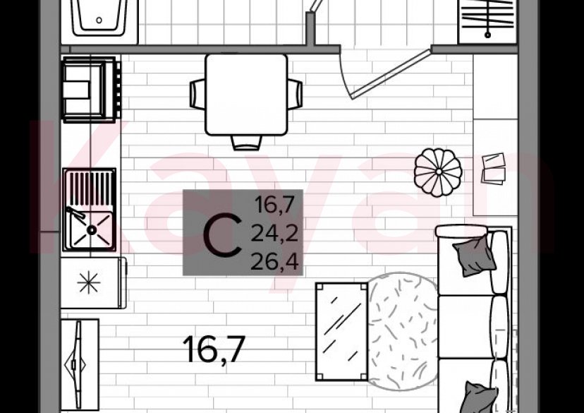 Продажа студии, 24.2 кв.м фото 0