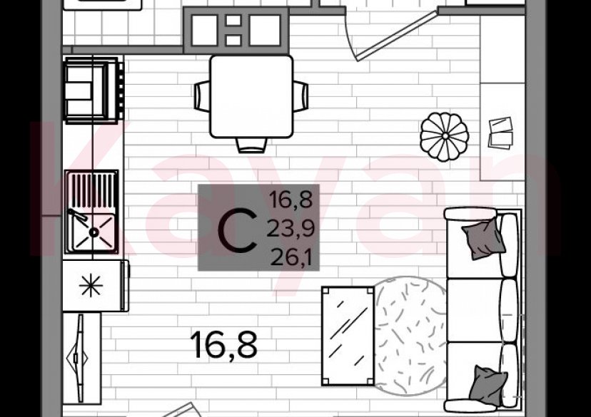 Продажа студии, 23.9 кв.м фото 0 Продажа студии, 23.9 кв.м фото 0