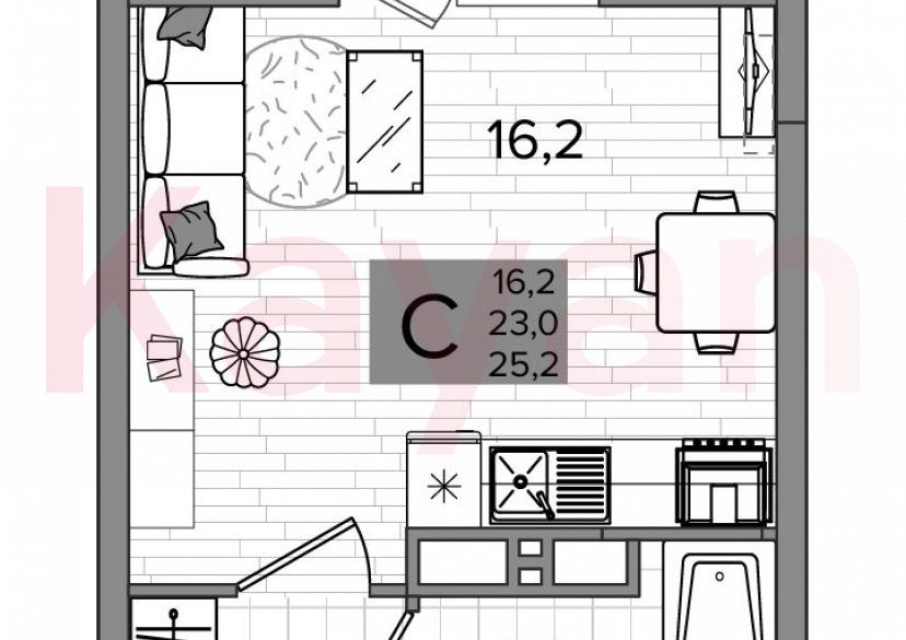 Продажа студии, 23 кв.м фото 0