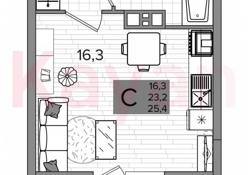 Продажа студии, 23.2 кв.м фото 0 Продажа студии, 23.2 кв.м фото 0