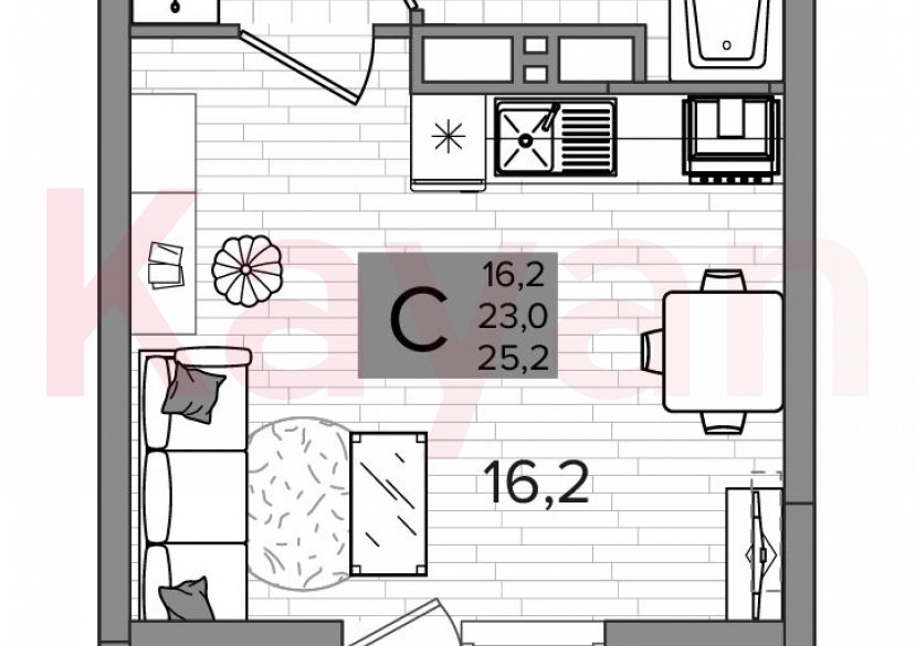 Продажа студии, 23 кв.м фото 0 Продажа студии, 23 кв.м фото 0