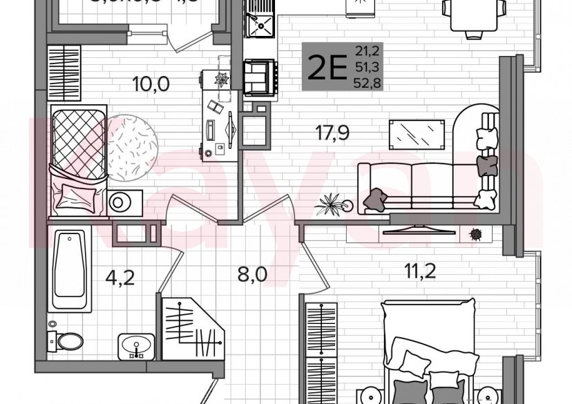 Продажа 3-комн. квартиры, 51.3 кв.м фото 0 Продажа 3-комн. квартиры, 51.3 кв.м фото 0