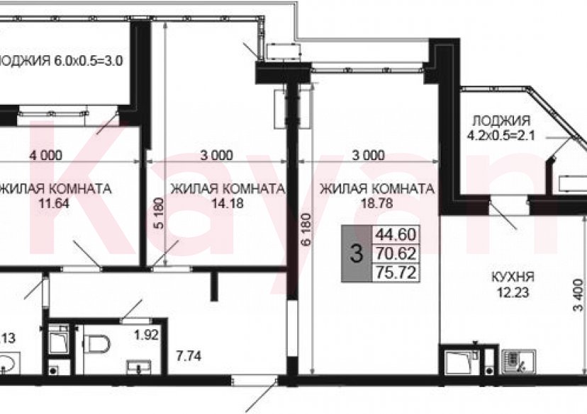 Продажа 3-комн. квартиры, 70.62 кв.м фото 0 Продажа 3-комн. квартиры, 70.62 кв.м фото 0