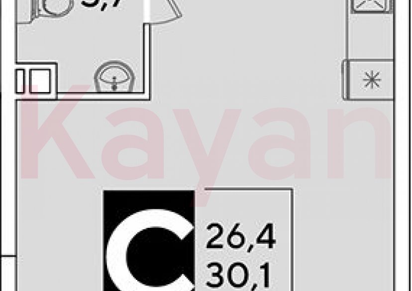 Продажа студии, 30.1 кв.м фото 0 Продажа студии, 30.1 кв.м фото 0