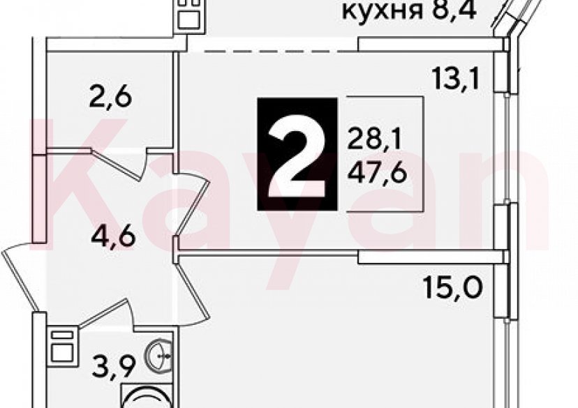 Продажа 2-комн. квартиры, 47.6 кв.м фото 0 Продажа 2-комн. квартиры, 47.6 кв.м фото 0