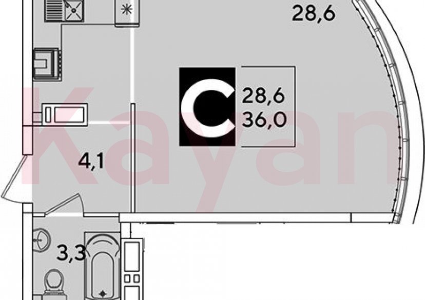 Продажа студии, 36 кв.м фото 0 Продажа студии, 36 кв.м фото 0