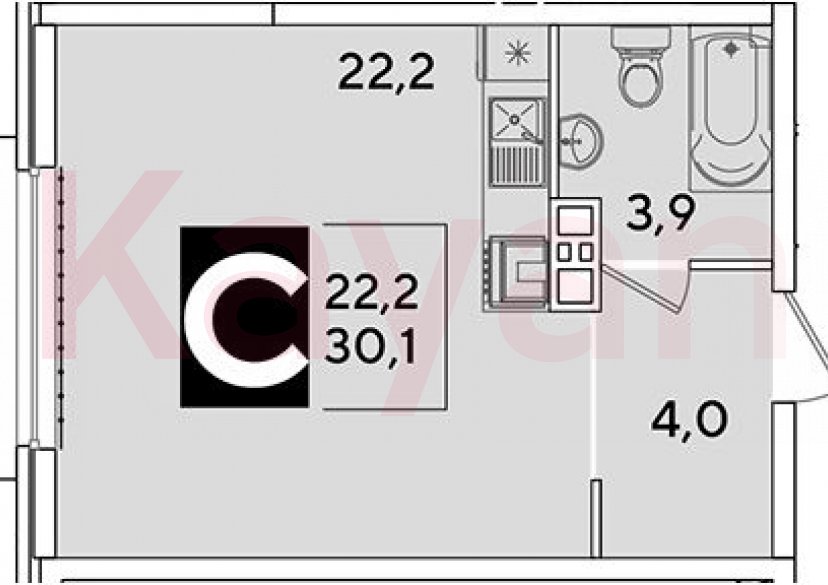 Продажа студии, 30.1 кв.м фото 0