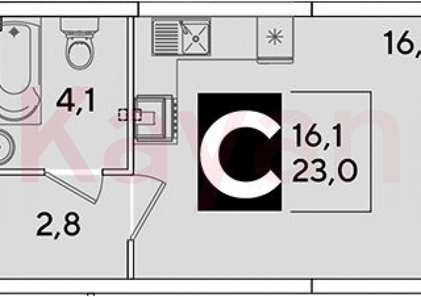 Продажа студии, 23 кв.м фото 0 Продажа студии, 23 кв.м фото 0