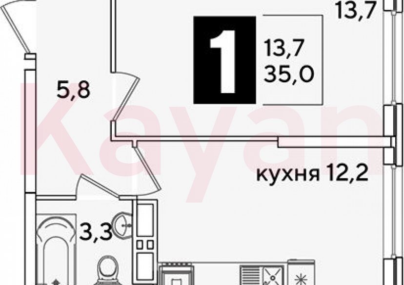 Продажа 1-комн. квартиры, 35 кв.м фото 0 Продажа 1-комн. квартиры, 35 кв.м фото 0