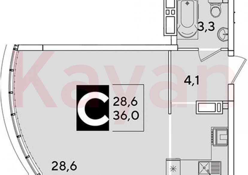 Продажа студии, 36 кв.м фото 0 Продажа студии, 36 кв.м фото 0
