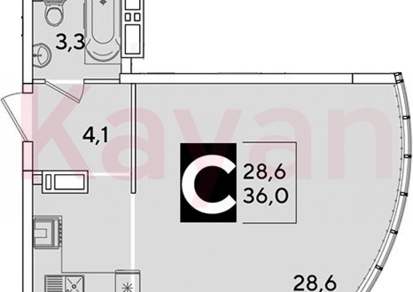 Продажа студии, 36 кв.м фото 0 Продажа студии, 36 кв.м фото 0