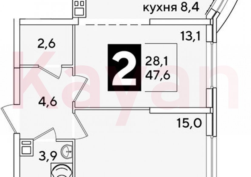 Продажа 2-комн. квартиры, 47.6 кв.м фото 0 Продажа 2-комн. квартиры, 47.6 кв.м фото 0
