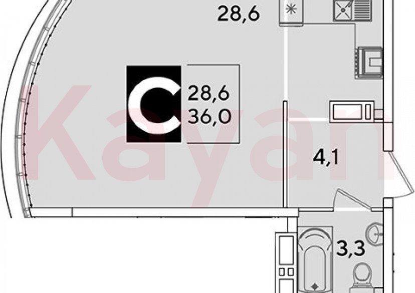 Продажа студии, 36 кв.м фото 0