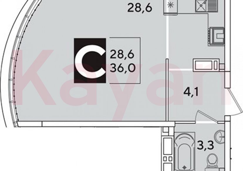 Продажа студии, 36 кв.м фото 0 Продажа студии, 36 кв.м фото 0