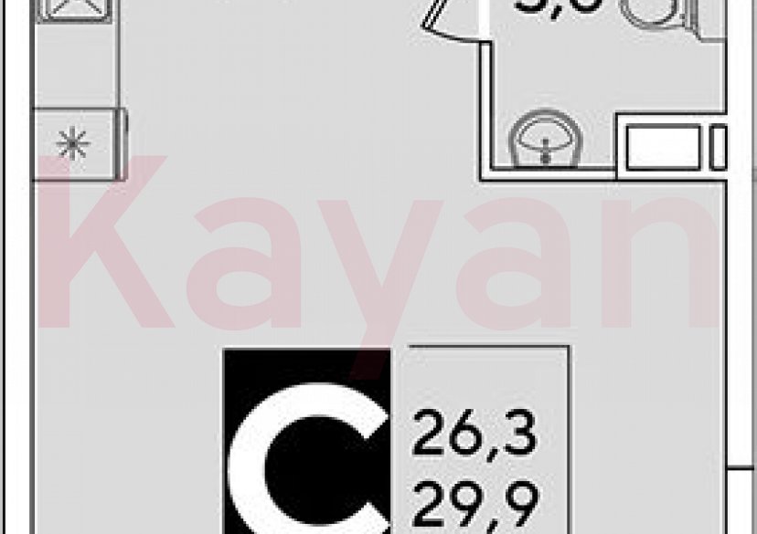 Продажа студии, 29.9 кв.м фото 0 Продажа студии, 29.9 кв.м фото 0