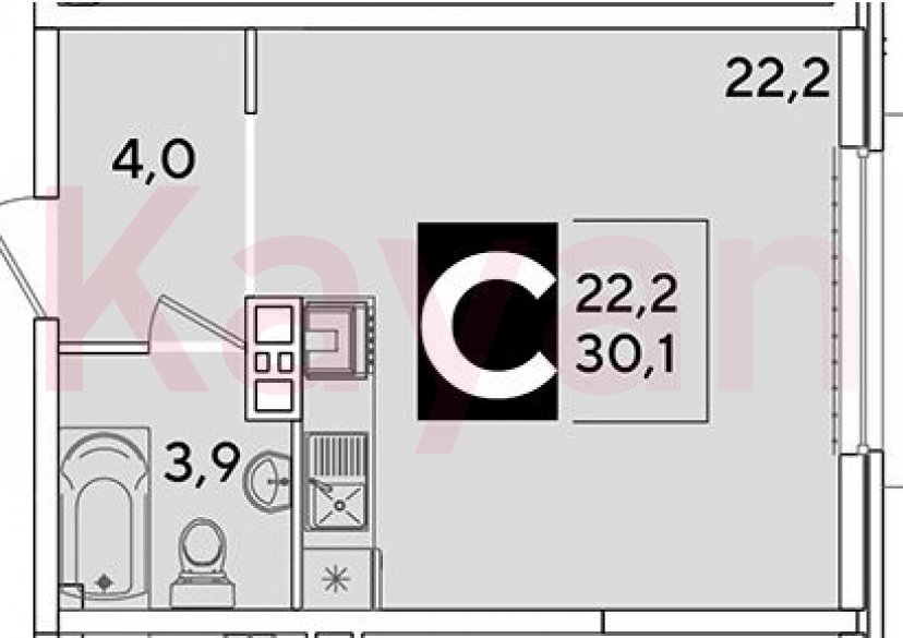 Продажа студии, 30.1 кв.м фото 0 Продажа студии, 30.1 кв.м фото 0