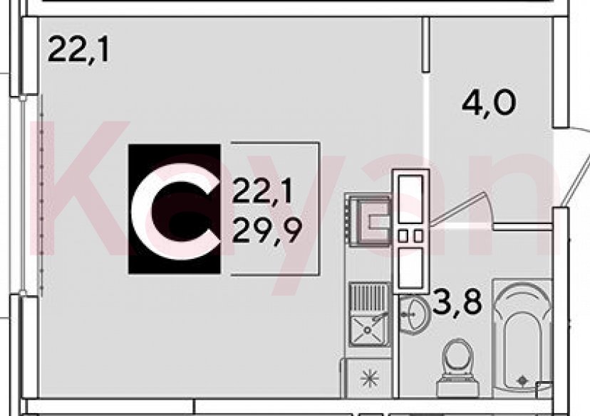 Продажа студии, 29.9 кв.м фото 0 Продажа студии, 29.9 кв.м фото 0