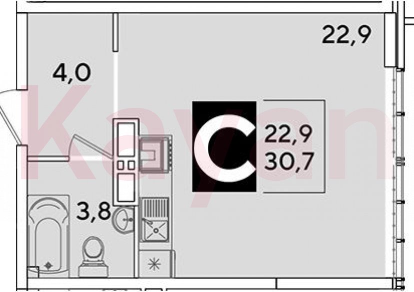 Продажа студии, 30.7 кв.м фото 0