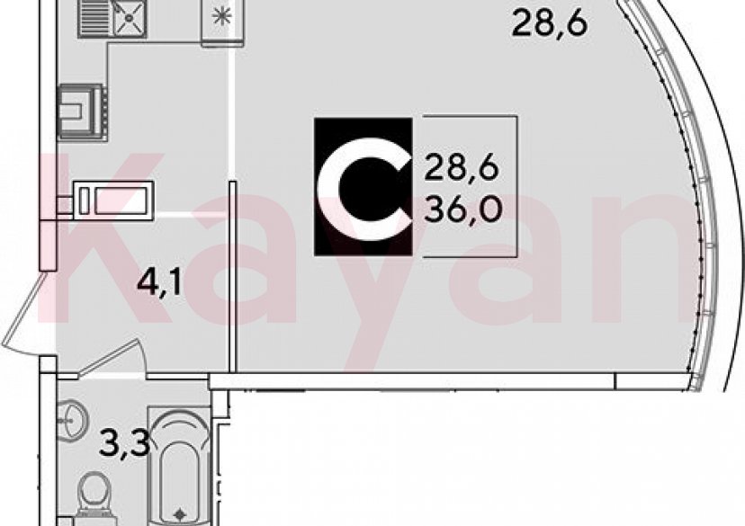 Продажа студии, 36 кв.м фото 0 Продажа студии, 36 кв.м фото 0