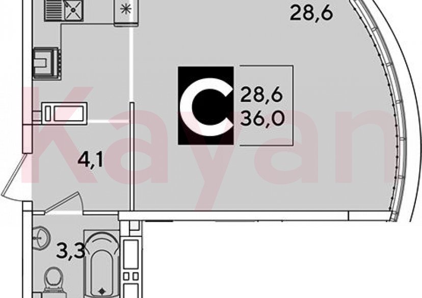 Продажа студии, 36 кв.м фото 0
