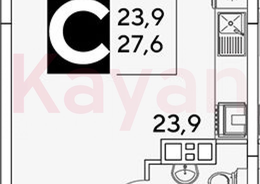 Продажа студии, 27.6 кв.м фото 0