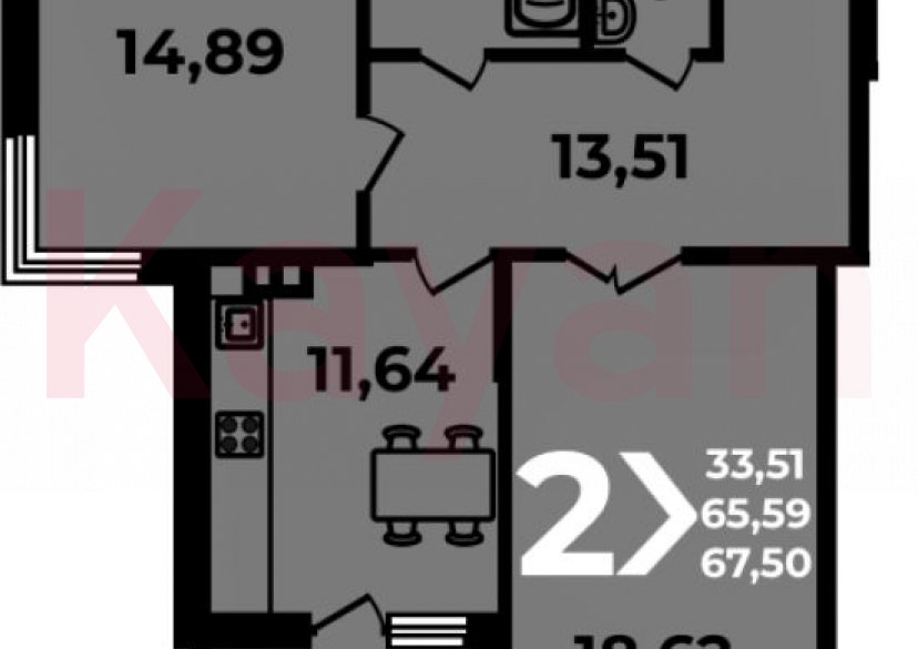 Продажа 2-комн. квартиры, 65.59 кв.м фото 0 Продажа 2-комн. квартиры, 65.59 кв.м фото 0