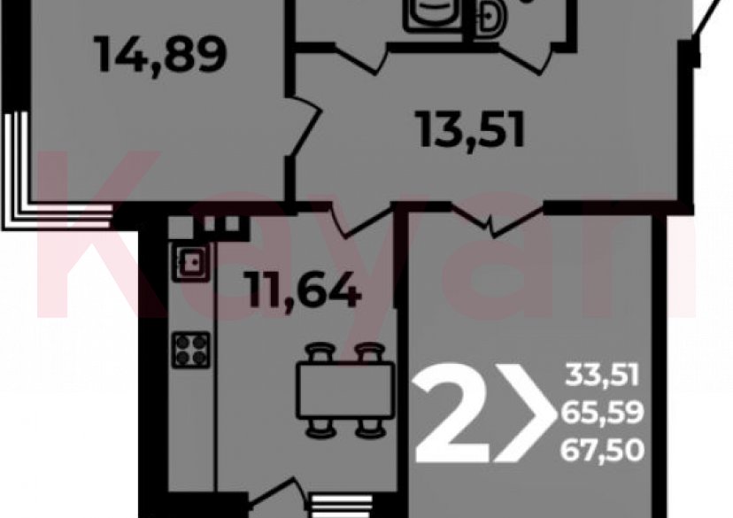 Продажа 2-комн. квартиры, 65.59 кв.м фото 0 Продажа 2-комн. квартиры, 65.59 кв.м фото 0