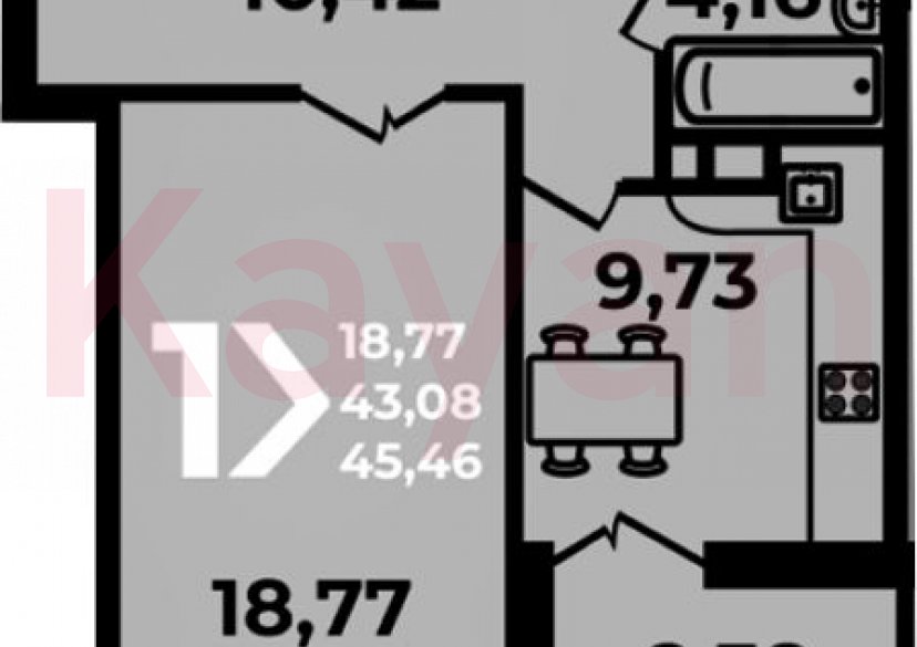 Продажа 1-комн. квартиры, 43.08 кв.м фото 0 Продажа 1-комн. квартиры, 43.08 кв.м фото 0