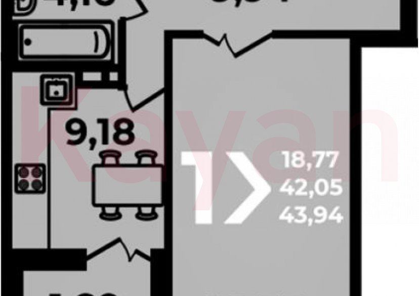 Продажа 1-комн. квартиры, 42.05 кв.м фото 0 Продажа 1-комн. квартиры, 42.05 кв.м фото 0