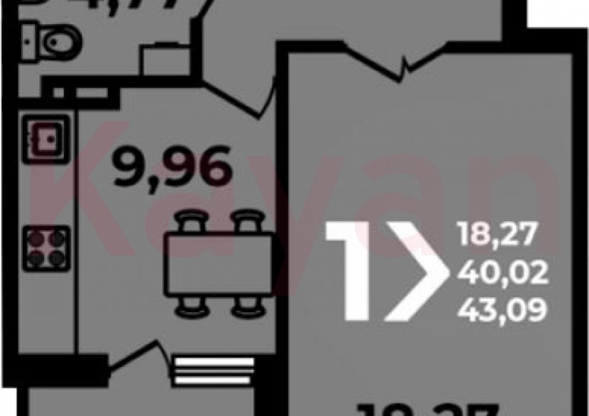 Продажа 1-комн. квартиры, 40.02 кв.м фото 0 Продажа 1-комн. квартиры, 40.02 кв.м фото 0