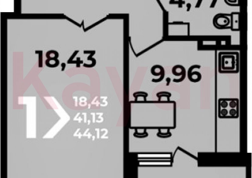 Продажа 1-комн. квартиры, 41.13 кв.м фото 0 Продажа 1-комн. квартиры, 41.13 кв.м фото 0