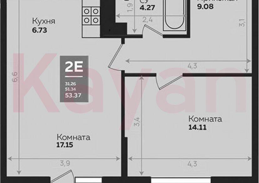 Продажа 2-комн. квартиры, 51.35 кв.м фото 0 Продажа 2-комн. квартиры, 51.35 кв.м фото 0
