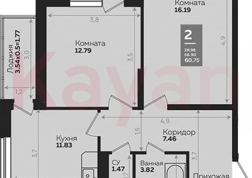 Продажа 2-комн. квартиры, 57.1 кв.м фото 0 Продажа 2-комн. квартиры, 57.1 кв.м фото 0