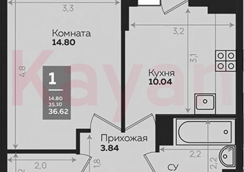 Продажа 1-комн. квартиры, 35.27 кв.м фото 0 Продажа 1-комн. квартиры, 35.27 кв.м фото 0