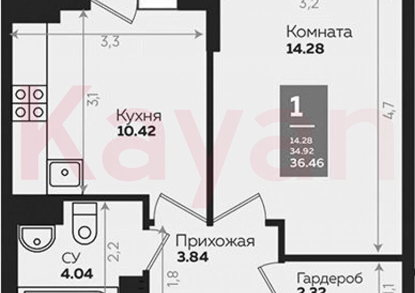 Продажа 1-комн. квартиры, 35.01 кв.м фото 0 Продажа 1-комн. квартиры, 35.01 кв.м фото 0
