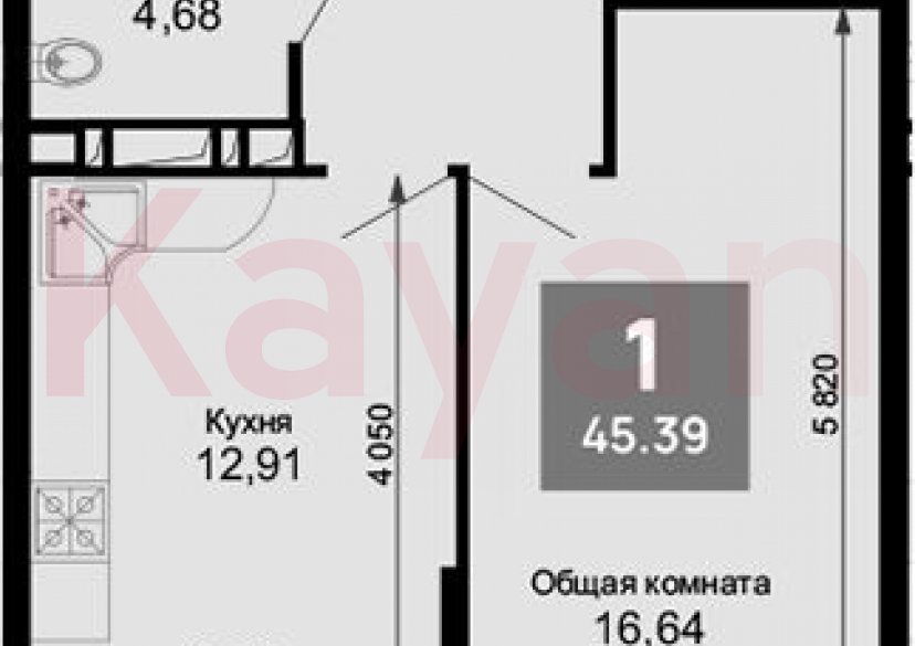 Продажа 1-комн. квартиры, 44.09 кв.м фото 0
