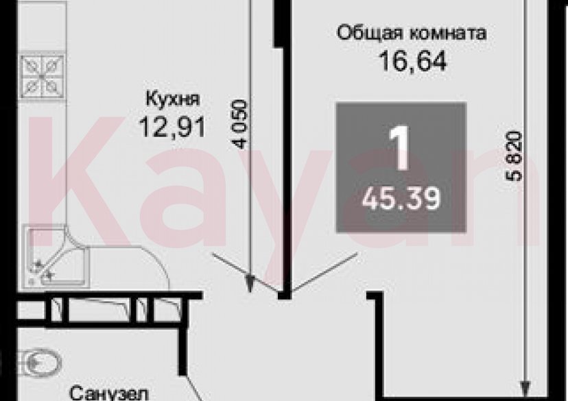 Продажа 1-комн. квартиры, 44.09 кв.м фото 0