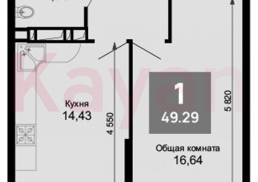 Продажа 1-комн. квартиры, 45.14 кв.м фото 0 Продажа 1-комн. квартиры, 45.14 кв.м фото 0