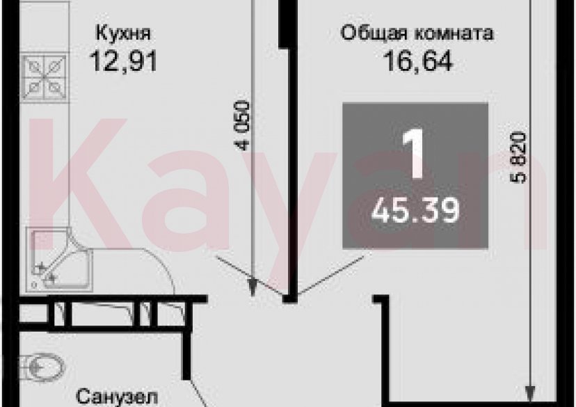 Продажа 1-комн. квартиры, 44.11 кв.м фото 0 Продажа 1-комн. квартиры, 44.11 кв.м фото 0